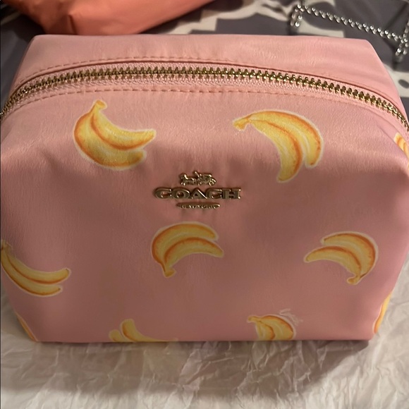 Coach Pink Banana Print Cosmetic Bag - NWT - Picture 2 of 12